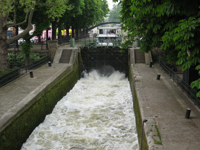 The locks of canal St Martin in Spring